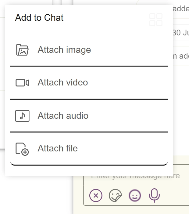 Attach Media and Files screenshot